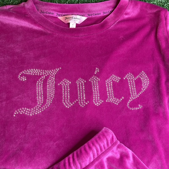 Juicy Couture Velour Hot Pinkish/Purplish Sleepwear Pajama Pants & top SIZE MED - Picture 10 of 10
